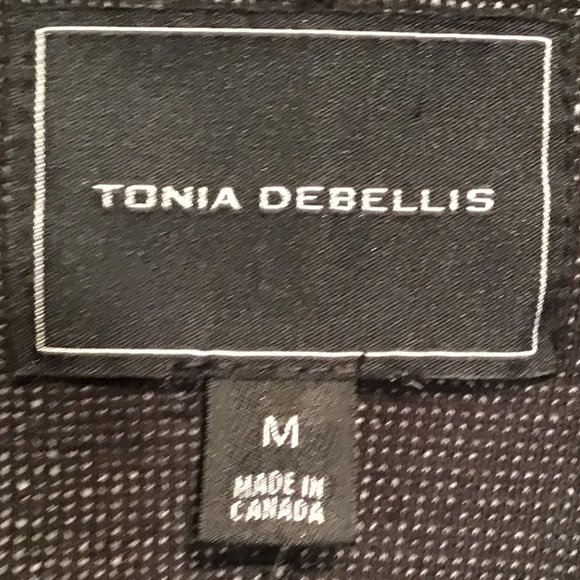 Tonia Debillis Roxie Jacket Logo Damask in Black and Ivory  Size M - Picture 11 of 12